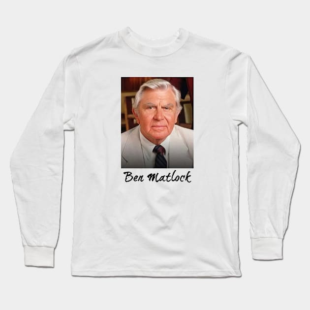 Cool Ben legend Matlock Funny Tv Lawyer Drama White Retro Vintage 80 S Sitcom Long Sleeve T-Shirt by davidhedrick